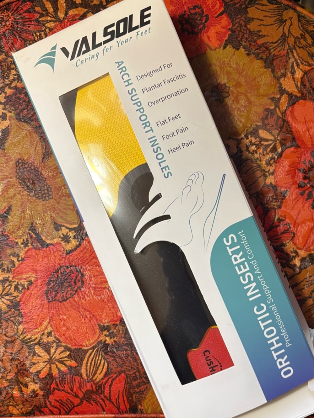 Valsole Yellow Black Athletic Shoe Insoles (Orthotic Inserts)